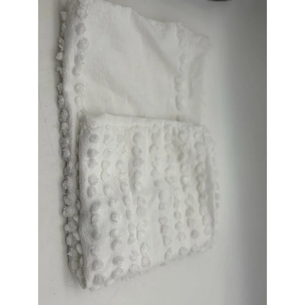 Rachel Ashwell Shabby Chic White Chenille Dot Duvet Cover Cotton Bedding